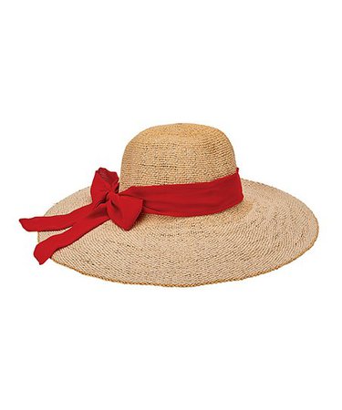 San Diego Hat Company Natural & Red Bow Sunhat | Zulily