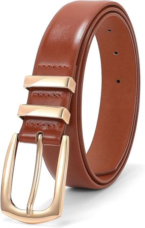 XZQTIVE Womens Leather Belts, Plus Size Women Belt for Jeans Pants, Black Belt with Gold Buckle for Women Fashion at Amazon Women’s Clothing store