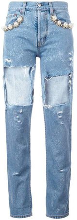 Forte Dei Marmi cut-out jeans