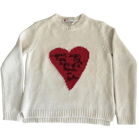heart cream sweater