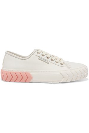 both | Tyres leather-trimmed coated-canvas sneakers | NET-A-PORTER.COM