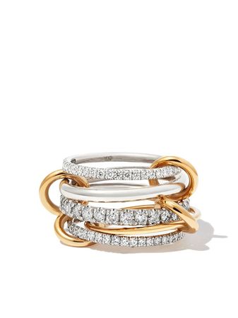 Spinelli Kilcollin 18kt Yellow Gold And Sterling Silver Aquarius Grey And White Diamond Ring - Farfetch