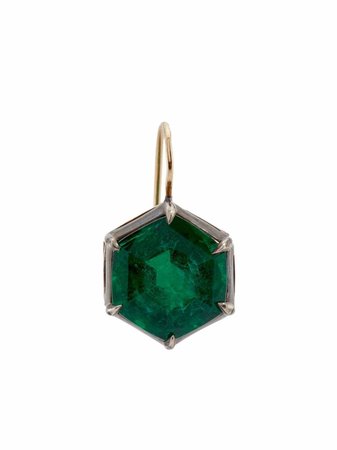 Mindi Mond 14kt yellow gold emerald hexagon drop earrings - FARFETCH