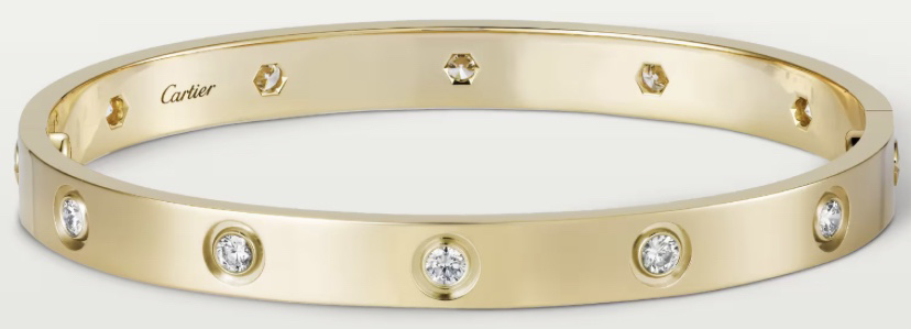 Cartier LOVE BRACELET, 10 DIAMONDS LOVE bracelet, yellow gold
