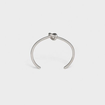 Knot extra-thin bracelet in brass with rhodium finish - Silver colour - 46P466BRA.36SI | CELINE