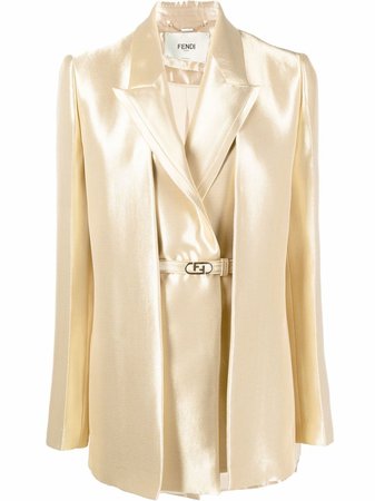 Fendi Laminated Silk Blazer With Removable Vest - Farfetch