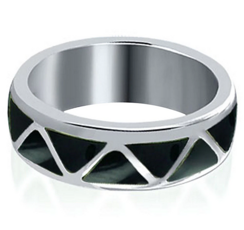 Inverted Onyx Triangle Ring