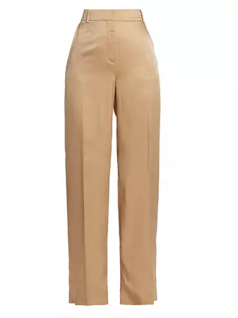 Shop Burberry Ekd Silk Wide-Leg Trousers | Saks Fifth Avenue