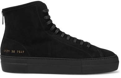 Tournament Shearling-lined Suede High-top Sneakers - Black