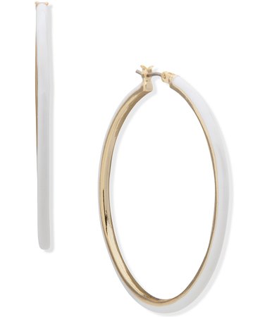 DKNY Gold-Tone Medium Hoop Earrings, 1.75" & Reviews - Earrings - Jewelry & Watches - Macy's