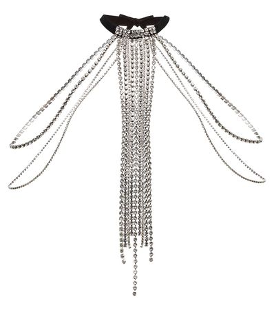 ISABEL MARANT Plastron crystal-embellished fringe necklace