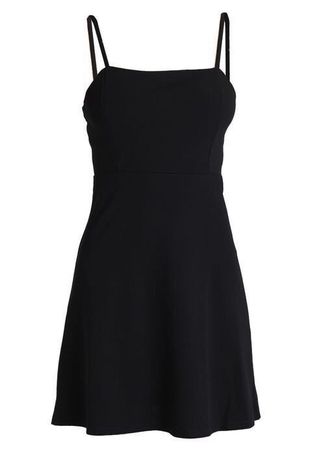 simple little black dress with spaghetti straps
