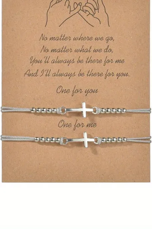 alloy cross friendship bracelet