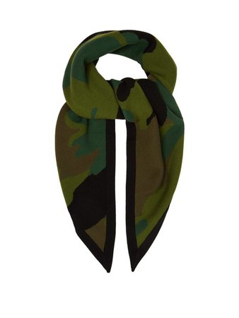 Camouflage wool-blend bandana scarf | Burberry | MATCHESFASHION.COM US