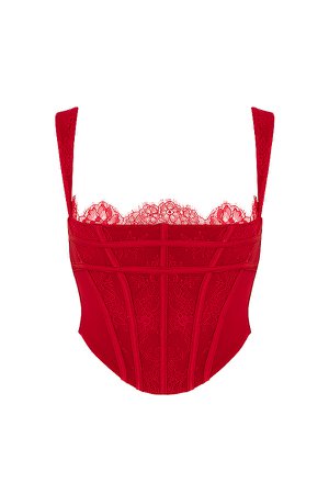 Clothing : Tops : 'Leilani' Red Lace Corset Top