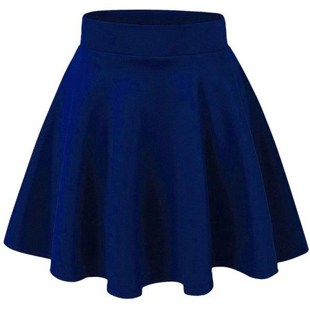 LaGirl Stretchy Flared Skater Skirt ($7.90) ❤ liked on Polyvore featuring skirts, saias, flared skirt, circle skirt, flare skirt, … | My Polyvore Finds | Blue skater skirt, Skater skirt, Skirt outfits