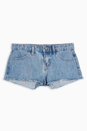 PETITE Mid Stone Low Rise Mini Denim Shorts | Topshop