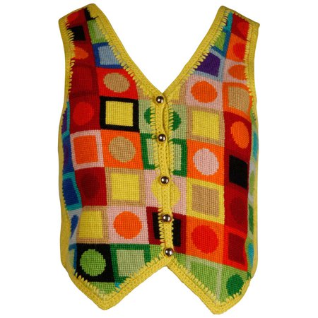 1970s Adolfo Vintage Knit Sweater Vest For Sale at 1stDibs