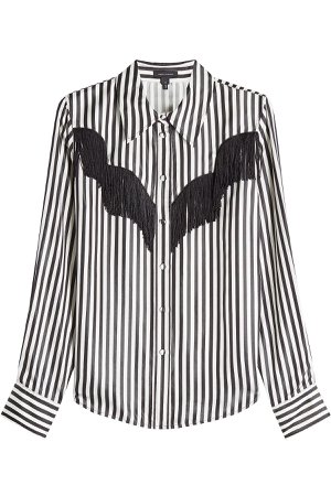 Striped Shirt with Fringing Gr. US 2