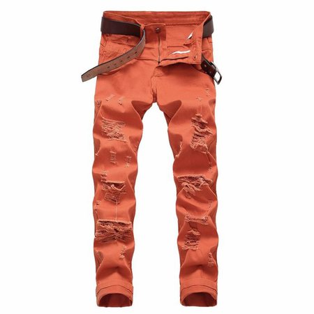 Orange Casual with Double Waist Style Men Jeans – FanFreakz