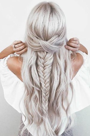 white hair-braid