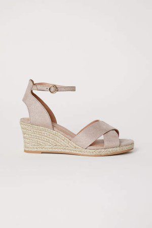 Wedge-heel Sandals - Brown