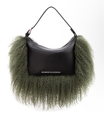 Cortni Bag | Black Leather w/ Green Wool - Brandon Blackwood