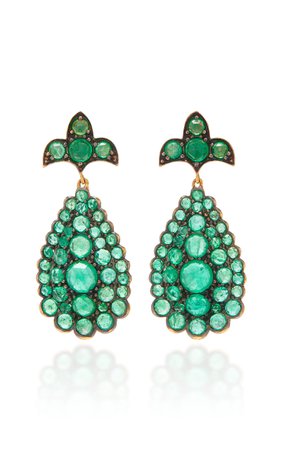 Parulina 18K Gold And Emerald Earrings