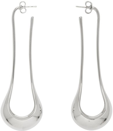Lemaire: Silver Long Drop Earrings | SSENSE