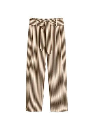 MANGO Straight striped trousers