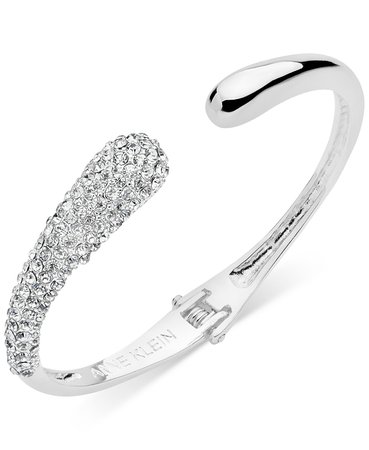 Anne Klein Pavé Hinged Cuff Bracelet, Created for Macy's - Fashion Jewelry - Jewelry & Watches - Macy's