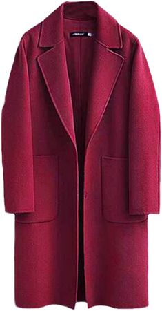 Amazon.com: Deepsko Women's Woolen Coat Large Size Loose Blended Winter Coat Long Sleeve Woolen Coat : Clothing, Shoes & Jewelry