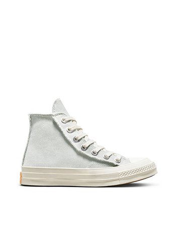 Converse Chuck 70 Hi Soothing Craft canvas sneakers in light silver | ASOS