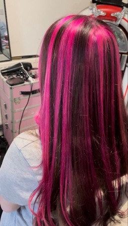 pink and black hair
