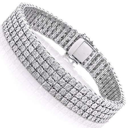 mens sterling silver bracelets 4 row diamond bracelet