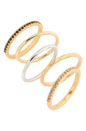 Madewell Filament Set of 5 Stacking Rings