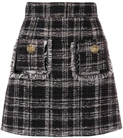 checked tweed mini skirt