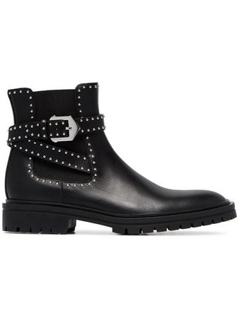 Givenchy Black Elegant studded leather ankle boots $509 - Shop AW18 Online - Fast Delivery, Price