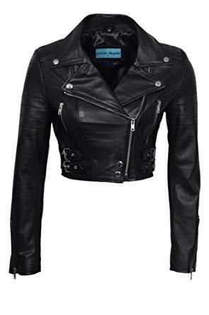 cropped leather jacket - Google Search