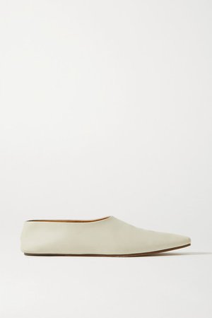 Leather Ballet Flats - Ivory