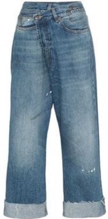 Cross-Over Asymmetric High Rise Straight Leg Jeans $609 | FarFetch