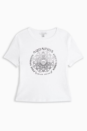 Horoscope Aquarius T-Shirt | Topshop white