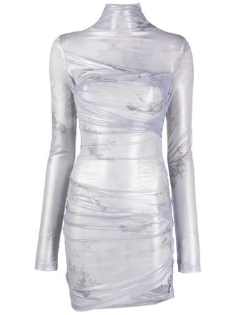 Off-White twist-effect Shiny Minidress - Farfetch