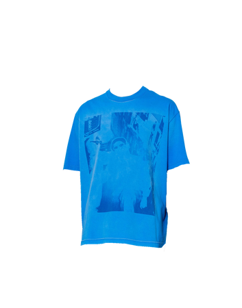 Diesel | T-WASH-G4 T-Shirt with Tonal Photo Print in Blue (Dei5 edit)