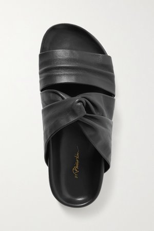 Black Knotted leather slides | 3.1 Phillip Lim | NET-A-PORTER