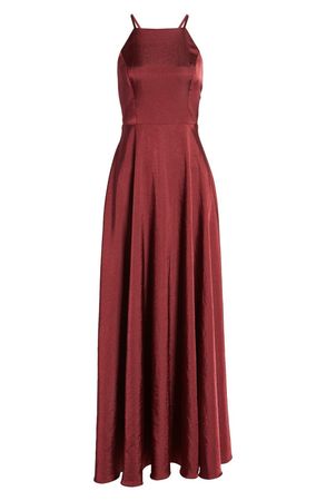 Lulus Total Beauty Backless Satin Evening Gown | Nordstrom