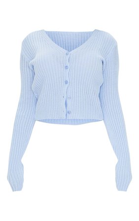 BABY BLUE BUTTON FRONT CARDIGAN