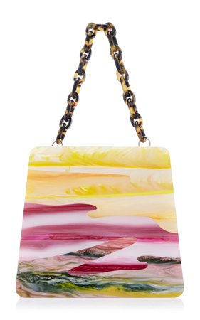 Hardbody Abstract Sunset Acrylic and Nappa Top-Handle Bag by Edie Parker | Moda Operandi