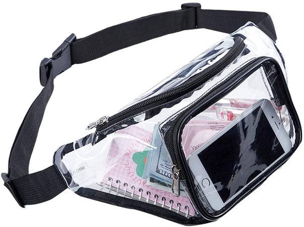 Amazon.com | Clear Fanny Pack, Stadium Approved Waist Pack for Festival, Games, Travel and Concerts | Waist Packs