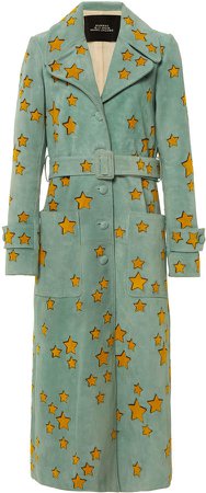 Marc Jacobs Star-Inset Suede Trench Coat Size: 0